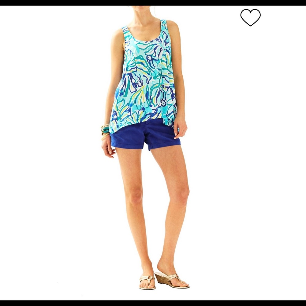 RARE Lilly Pulitzer Monterey Tank Top Blue Green Purple White Medium M